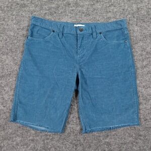 Carve Designs Bermuda Shorts Womens 8 Blue OAHU Hi Rise Corduroy Frayed Hem‎